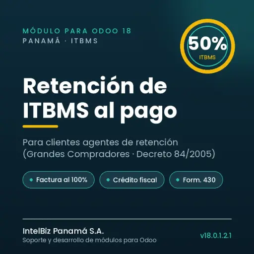 Retención de ITBMS al pago — Panamá / Odoo 18